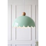 Marrien Bella Ahşap Boncuklu Sarkıt Avize, Bohem Tavan Lambası ve Salon Mutfak Aydınlatması - Mint Yeşili - 30 cm - Modern Dekoratif Tavan Armatürü