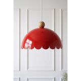 Marrien Bella Ahşap Boncuklu Sarkıt Avize, Bohem Tavan Lambası ve Salon Mutfak Aydınlatması - Turuncu - 30 cm - Modern Dekoratif Tavan Armatürü