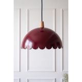 Marrien Bella Ahşap Sarkıt Avize, Bohem Tavan Lambası ve Salon Mutfak Aydınlatması - Bordo - 30 cm - Modern Dekoratif Tavan Armatürü
