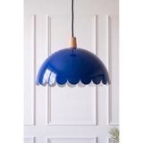 Marrien Bella Ahşap Sarkıt Avize, Bohem Tavan Lambası ve Salon Mutfak Aydınlatması - Lacivert - 30 cm - Modern Dekoratif Tavan Armatürü