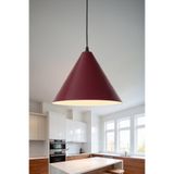 Marrien Cone Metal Sarkıt Avize, Bohem Tavan Lambası ve Salon Oturma Odası Aydınlatması - Bordo - 25 cm – Modern Dekoratif Avize, Tavan Aydınlatması