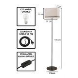 Marrien Corner Luxury Dikdörtgen Başlıklı Zemin Lambaderi, Modern Salon ve Oturma Odası Köşe Aydınlatması - Siyah - 145 cm – Ayaklı Lambader, Zemin Lambası, Okuma Köşesi için Modern Yer Lambası
