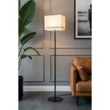 Marrien Corner Tulip Dikdörtgen Başlıklı Zemin Lambaderi, Modern Salon ve Oturma Odası Köşe Aydınlatması - Siyah - 145 cm – Ayaklı Lambader, Zemin Lambası, Okuma Köşesi için Modern Yer Lambası