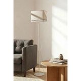 Marrien Corner Tulip Krem Metal Ayaklı Dikdörtgen Lambader - 145 cm Tek Ayaklı Lale Motifli Köşe Lambası