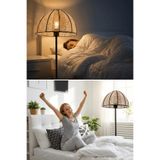 Marrien Linea Doğal İp Başlıklı Zemin Lambaderi, Modern Salon ve Oturma Odası Köşe Aydınlatması - Siyah - 35 cm – Ayaklı Lambader, Zemin Lambası, Okuma Köşesi için Modern Yer Lambası