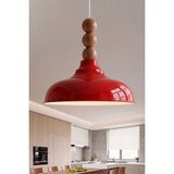 Marrien Lora Vintage 3lü Ahşap Boncuk Detaylı Turuncu Metal Sarkıt (33 cm) Yemek Masası Üstü Avize Mutfak & Salon Aydınlatması