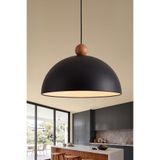 Marrien Luna Ahşap Boncuklu Sarkıt Avize, Bohem Tavan Lambası ve Salon Oturma Odası Aydınlatması - Siyah - 30 cm – Modern Dekoratif Avize, Tavan Aydınlatması
