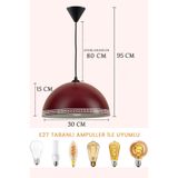 Marrien Luna Luxury Metal Sarkıt Avize, Bohem Tavan Lambası ve Salon Oturma Odası Aydınlatması - Bordo - 30 cm – Modern Dekoratif Avize, Tavan Aydınlatması