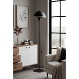 Marrien Luna Luxury Tek Ayaklı Siyah Modern Metal Lambader Oturma Odası & Yatak Odası & Salon Lambası