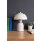 Marrien Luna Tile Abajur | Krem Metal Gövdeli - 25 cm - Yatak Odası Aydınlatma- Dekoratif Masa Lambası