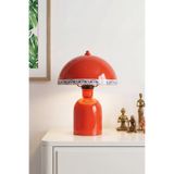 Marrien Luna Tile Abajur | Turuncu Metal Gövdeli - 25 cm - Salon Aydınlatma - Dekoratif Masa Lambası