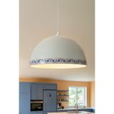 Marrien Luna Tile Metal Sarkıt Avize, Bohem Tavan Lambası ve Salon Oturma Odası Aydınlatması - Beyaz - 30 cm – Modern Dekoratif Avize, Tavan Aydınlatması