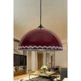 Marrien Luna Tulip Metal Sarkıt Avize, Bohem Tavan Lambası ve Salon Oturma Odası Aydınlatması - Bordo - 30 cm – Modern Dekoratif Avize, Tavan Aydınlatması