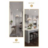 Marrien Luna Tulip Metal Sarkıt Avize, Bohem Tavan Lambası ve Salon Oturma Odası Aydınlatması - Krem - 30 cm – Modern Dekoratif Avize, Tavan Aydınlatması