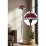 Marrien Luna Tulip Tek Ayaklı Bordo Modern Metal Lambader Oturma Odası & Yatak Odası & Salon Lambası