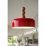 Marrien Marella Ahşap 3 Boncuklu Sarkıt Avize, Bohem Tavan Lambası ve Salon Mutfak Aydınlatması - Turuncu - 30 cm - Modern Dekoratif Tavan Armatürü