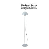 Marrien Modena Retro Beyaz Metal Başlıklı Tek Ayaklı Lambader