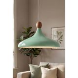 Marrien Nova Ahşap Boncuklu Sarkıt Avize, Bohem Tavan Lambası ve Salon Oturma Odası Aydınlatması - Mint Yeşili - 35 cm – Modern Dekoratif Avize, Tavan Aydınlatması