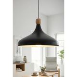 Marrien Nova Ahşap Boncuklu Sarkıt Avize, Bohem Tavan Lambası ve Salon Oturma Odası Aydınlatması - Siyah - 35 cm – Modern Dekoratif Avize, Tavan Aydınlatması