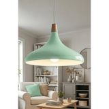 Marrien Nova Ahşap Sarkıt Avize, Bohem Tavan Lambası ve Salon Oturma Odası Aydınlatması - Mint Yeşili - 35 cm – Modern Dekoratif Avize, Tavan Aydınlatması