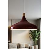 Marrien Nova Bohem Ahşap Bordo Metal Sarkıt (35 cm) Yemek Masası Üstü Avize