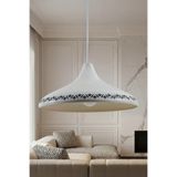 Marrien Nova Tulip Metal Sarkıt Avize, Bohem Tavan Lambası ve Salon Oturma Odası Aydınlatması - Beyaz - 35 cm – Modern Dekoratif Avize, Tavan Aydınlatması