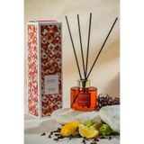 Marrien Rose Misk Kare Fiber Çubuklu Oda Kokusu 100 ml – Kalıcı Ev Parfümü, Turuncu Cam Şişe