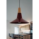 Marrien Ruby Ahşap Sarkıt Avize, Bohem Tavan Lambası ve Salon Oturma Odası Aydınlatması - Bordo - 30 cm – Modern Dekoratif Avize, Tavan Aydınlatması