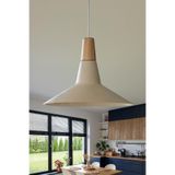 Marrien Ruby Ahşap Sarkıt Avize, Bohem Tavan Lambası ve Salon Oturma Odası Aydınlatması - Krem - 30 cm – Modern Dekoratif Avize, Tavan Aydınlatması