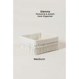 Marrien Sienna El Yapımı Organizer Natural Pamuk Ip Astarlı Metal Sepet 22X22X10 cm - Naturel