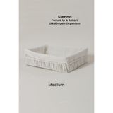 Marrien Sienna Organizer El Yapımı Ekru Pamuk İp | Astarlı Dolap İçi Sepet Metal 30x20x8 cm