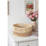Marrien Solora Organizer El Yapımı Handmade Natural Kağıt İp Dolap İçi - Banyo - Mutfak Organizer Sepet Metal 25x10 cm - Naturel