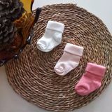 MARS BABY Kız Bebek Beyaz Somon 3lü Kıvrık Soket Çorap