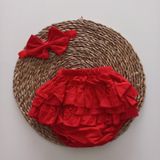 MARS BABY Kız Bebek Kırmızı Fırfır Şort Etek ve Bandana Takımı