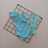 Mars Baby Kız Bebek Mint Ribana Fırfırlı Tek Kol Askılı Badi Çorap Set