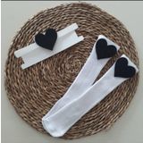 MARS BABY Kız Bebek Siyah Kalp Figürlü Bandana ve Beyaz Çorap Set
