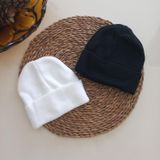 MARS BABY Kız Erkek Unisex Çocuk Siyah Beyaz Triko Düz Katlamalı Bere