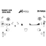 Mars Cockpit Design Renault Clio 2016-2020 Konsol-Torpido Kaplama 29 Parça Karbon