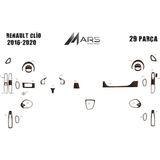 Mars Cockpit Design Renault Clio 2016-2020 Konsol-Torpido Kaplama 29 Parça Koyu Meşe