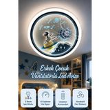 Mars Concept Erkek Çocuk Odası Vantilatörlü LED Tavan Avizesi │ Mavi Uzay Astronot Temalı Kumandalı 50CM - Çok Renkli