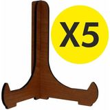 Mars Tasarım 5 Adet Ahşap Çerçeve Tabak Sergi Ayağı Stand 15X12 cm