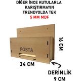Mars Tasarım Apartman Ortak Fatura & Posta Kutusu Ahşap - 5 mm Kalın - Meşe - .