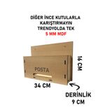 mars tasarım Apartman Ortak Fatura & Posta Kutusu Ahşap - 5 mm Kalın