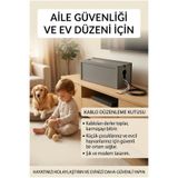 mars tasarım FÜME KABLO KUTUSU 40x12x14 Cm Kablo Priz Düzenleyici Organizer (ÇİFT YÜZ) (ÖZEL KUTUSUNDA)