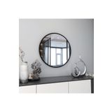 Marsah Home 70 Cm Siyah Metal Çerçeveli Yuvarlak Ayna