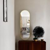 Marsah Home Çift Taraf Oval Metal Çerçeveli Ayna, Gold