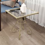 Marsah Home Ferforje Sehpa, Gold