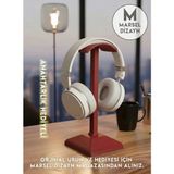 Marsel Dizayn Dekoratif Gamer Kulaklık Standı - Kulaklık Tutucu- Ateş Kırmızısı - 24 cm - Kış Temalı Anahtarlık Hediyeli
