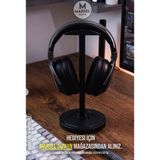 Marsel Dizayn Dekoratif Modern Gamer Kulaklık Standı - Tutucu - 24 cm - Siyah