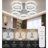Marsel Lighting Alya 5'li Gold Plafonyer Akrilik Malzemeli Şık Tasarım 3 Renk LED Işıklı Krom Renk Kumandalı
